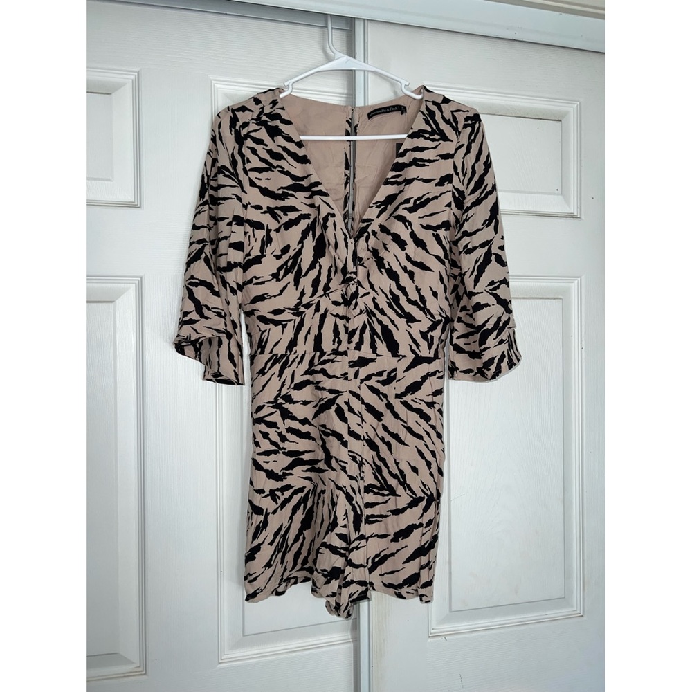 Abercrombie and Fitch Tan and Black Animal Print Romper. Size S.